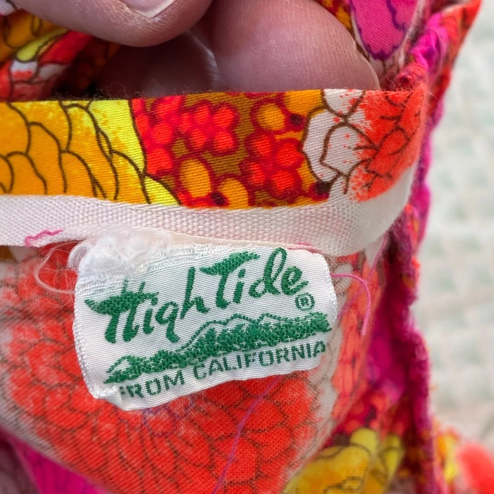 Vintage 1970's Psychedelic Floral High Tide California XXS Dress - Picture 12 of 13